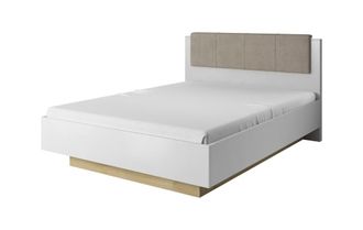 AKL FURNITURE Cama efecto madera Blanco 160x200