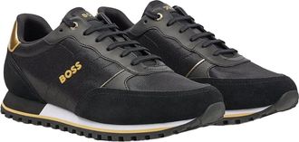 HUGO BOSS Heren Parkour Leren Hardloopschoenen (Zwart)