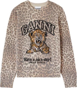 Ganni Jersey de lana con cuello redondo Ganni