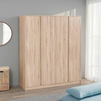 Seconique Malvern 4 Door Wardrobe - Sonoma Oak in Light Oak