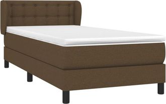 vidaXL Cama Box Spring Con Colch&oacute;n Tela Marr&oacute;n Oscuro 90x200 Cm Vidaxl