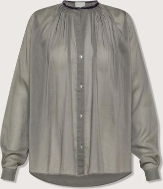 Forte_Forte Womens Silk-Voile Bohemian Shirt In Stone