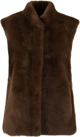 Lou Andr&eacute;a Nepbont Vest - Dames - Bodywarmers - Bruin - M - Nepbont - Jassen