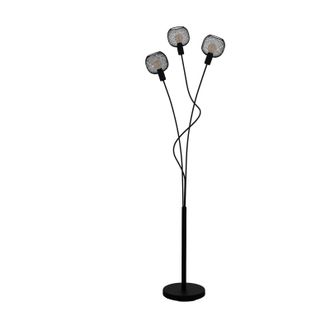 Loops Standing Floor Lamp Light Black Mesh Shade 3 Arm 40W E14 Bulb Living Room