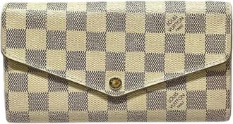 Louis Vuitton Pre-owned Portefeuille Sarah Damier Azur Wallet - Dames - Vintage Accessoires - Beige - ONE Size - Leer - Vintage