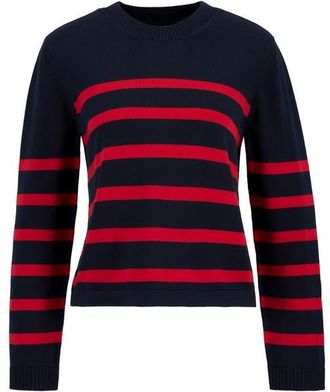 Barbour Fern Stripe Sweater in Navy/poppy Red at Nordstrom, Size 10