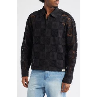 Honor The Gift Crochet Lace Patchwork Jacket in Black at Nordstrom Rack, Size Large