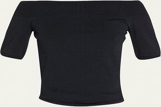 Alexander McQueen Knit Off-the-Shoulder Top