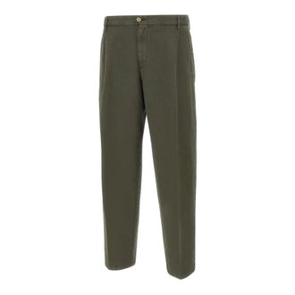 BRIGLIA 1949 Straight Trousers, male, Green, Size: XL Manhattan Trousers