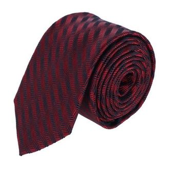 Trafalgar Store Nathanial Regal Patterned Diagonal Line Silk Business Necktie in Red at Nordstrom