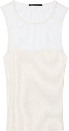 Luisa Cerano Pullover Kurzarm - Dames - Tops zonder mouwen - Beige - S - Polyester - Tops