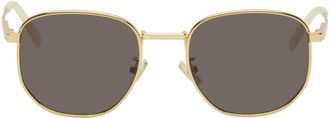 Bottega Veneta Gold Round Sunglasses