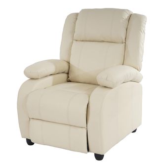 Hhg Hhg - Sill&oacute;n Tv Sill&oacute;n Reclinable Lincoln, Polipiel, Crema