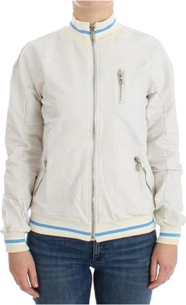 John Galliano Witte ritsvest elegantie - Dames - Vesten met rits - Wit - S - Katoen - Hoodies & sweatvesten