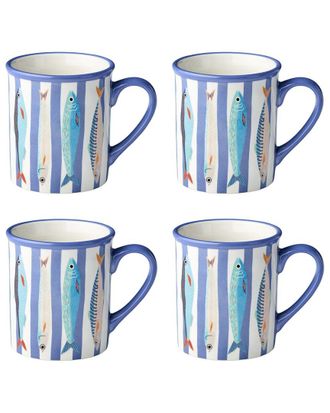 Certified International Something Fishy Set of 4 Mugs