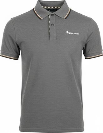 Aquascutum Heren Poloshirt met Tip (Grijs)