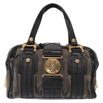 Gucci Aviatrix Satchel Suede Black Suede Handbag (Pre-Owned)