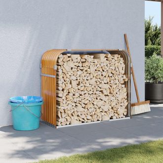 vidaXL Le&ntilde;ero De Acero Galvanizado Acabado De Madera 120x45x100 Cm Vidaxl