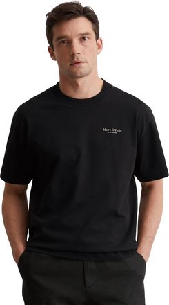 Marc O'Polo T-Shirt MARC OPOLO, Herren, Gr. L, schwarz, Single Jersey, Obermaterial: 100% Baumwolle, relaxed fit, Rundhals, Shirts T-Shirt, mit grossem R&uuml;ckenprin