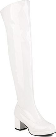 Generic White,3.5 UK,Platform Knee High Boots for Womens Chunky Block Heel Tall Boot Side Zipper Party Club Fall Winter Dress Shoes