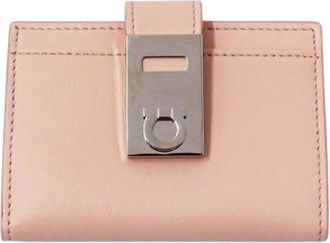 Ferragamo Pre-owned Business Card Case - Dames - Vintage Accessoires - Roze - ONE Size - Leer - Vintage