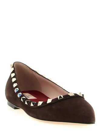 Valentino Garavani Rockstud Ballet Flat - Brown