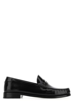 Saint Laurent Black Slip On Loafers