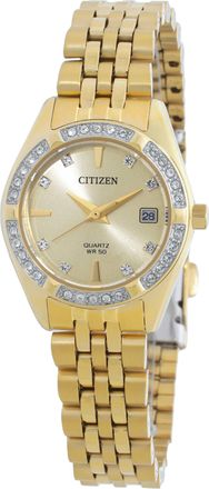 Citizen AQ Quartz Crystal Gold Dial Ladies Watch EU6062-50Q