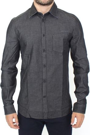 Ermanno Scervino blue Jeans Cotton Casual Stretch Mens Shirt