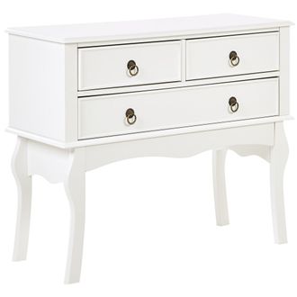 Beliani Beliani - Consola Blanca 91 X 35 Mdf 3 Cajones Retro Recibidor Sala De Estar Lamar