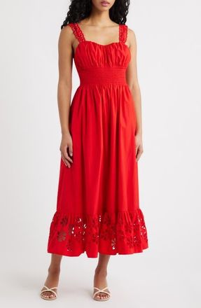 Rails Moira Smocked Back Sleeveless Maxi Dress in Scarlet at Nordstrom, Size Xx-Large