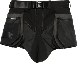 MUGLER Shorts con cintura - Nero