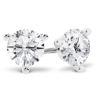 Grown Brilliance 14K White Gold IGI Certified 0.50 Carat Round Cut Lab Grown Diamond Stud Earrings, VS Clarity, E-F Color, Screw Back