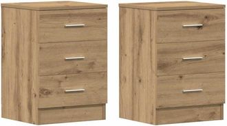vidaXL Vidaxl - Bedside Cabinets 2 pcs Artisan Oak 38x35x55 cm Engineered Wood