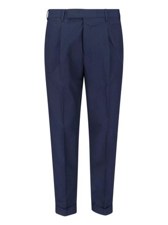 Pantaloni Torino Blue Tailored Pleated Virgin Wool Trousers