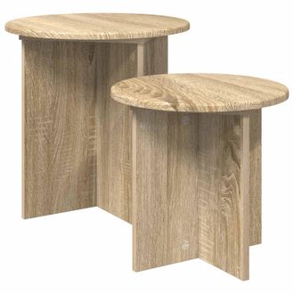 vidaXL Conjunto De Mesas Auxiliares 2 Pcs Roble Sonoma Vidaxl