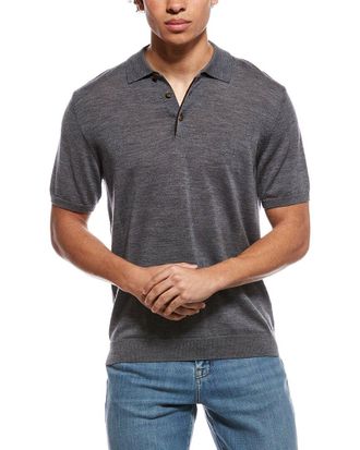 Bruno Magli Merino Wool Polo Sweater