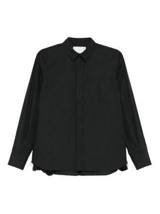 sacai long sleeve shirt - women - Fabric - 3 - Black