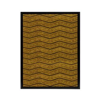 Artery8 Zigzag Geometric Textile Pattern Framed Canvas Wall Art Print Korin in Brown | Size: W24 x H32