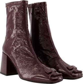Courr&egrave;ges Womens Patent Synthetic Ankle Boot Burgundy