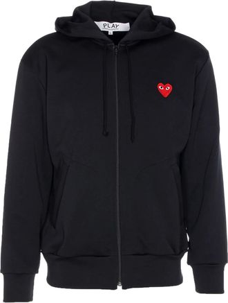 Comme Des Gar&ccedil;ons Felpa con ricamo a cuore - Nero