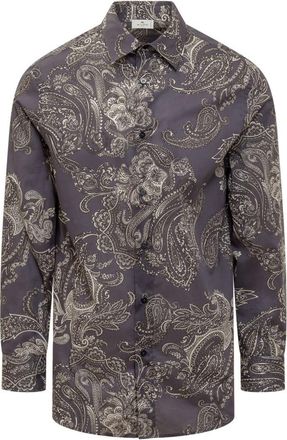 Etro Blue Regular Paisley Shirt