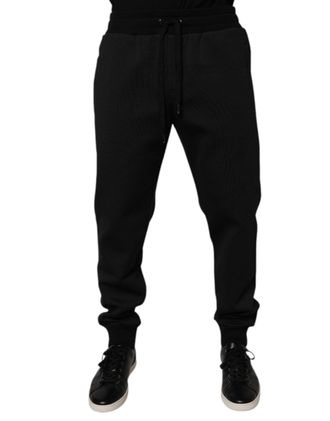 Dolce & Gabbana Polyester-Cotton-Nylon Blend Joggers - Black