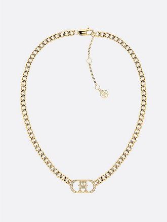 Tommy Hilfiger Collar chapado en oro con monograma TH