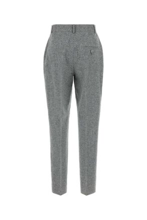 Moschino Womens Melange Grey Silk Blend Pant Fantasiagrigio Pantaloni Trousers