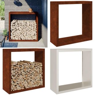 vidaXL Le&ntilde;ero 100x40x100 Cm Acero Oxidado - Almacenamiento De Le&ntilde;a - Estante De Le&ntilde;a