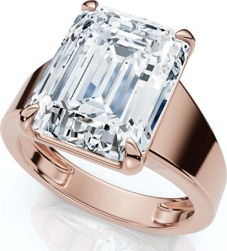 Pompeii3 Certified 6Ct Emerald Cut Stephanie Diamond Engagement Ring 14k Gold Lab Grown