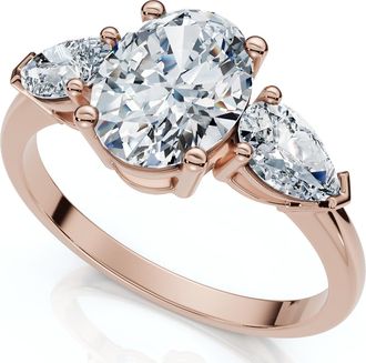 Pompeii3 1 1/2Ct Oval Michelle Diamond Engagement Ring 14k Gold or Platinum Lab Grown