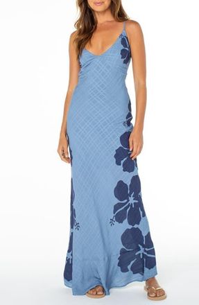 Roxy Lush Oasis Floral Maxi Dress in Infinity Blue at Nordstrom, Size Medium