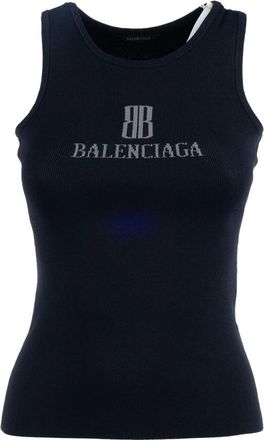 Balenciaga Tops, Dames, Zwart, M, Polyester, Mouwloze Top voor Vrouwen